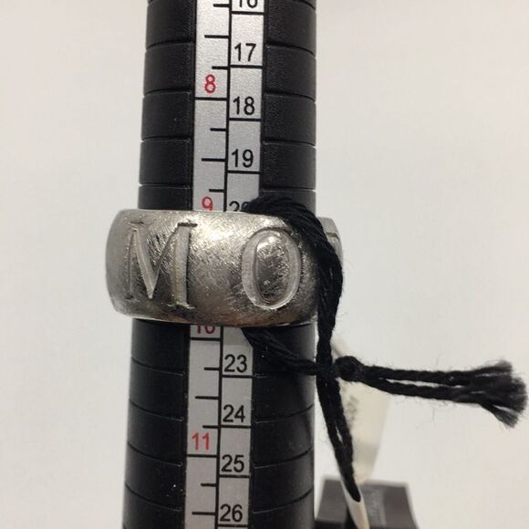 MOOBY AMORE silver tone textured chunky ring Sz 9 1/2 - Picture 15 of 16